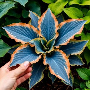 Хоста Океан Вью купить по цене от 960р. в интернет-магазине «Посадика» с доставкой почтой в в Зернограде и по всей России – [изображение №1].